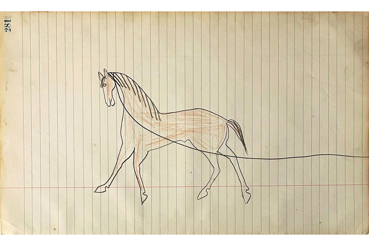 Lakota Ledger Drawing, Amidon - Donald Ellis Gallery